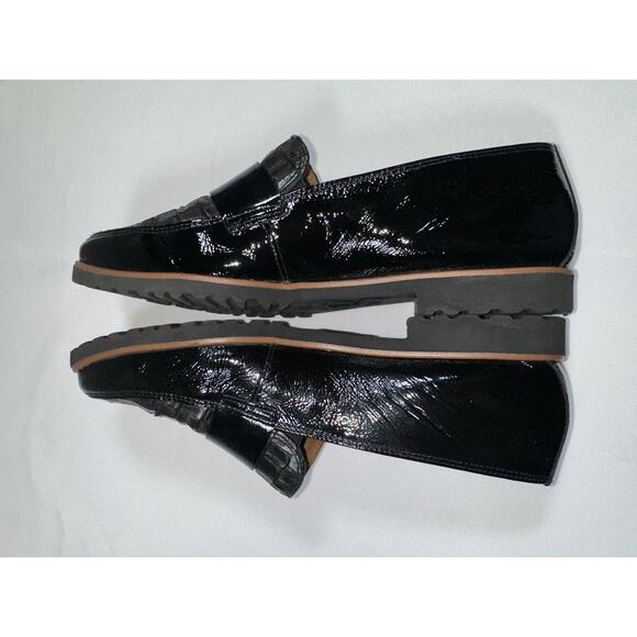 NWOT Paul Green Dara Patent Leather Croc Embossed Pointy Loafers Black US 6.5 - Picture 7 of 11